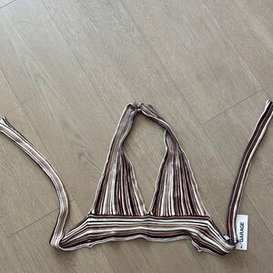 Garage Brown and Cream Striped Halter